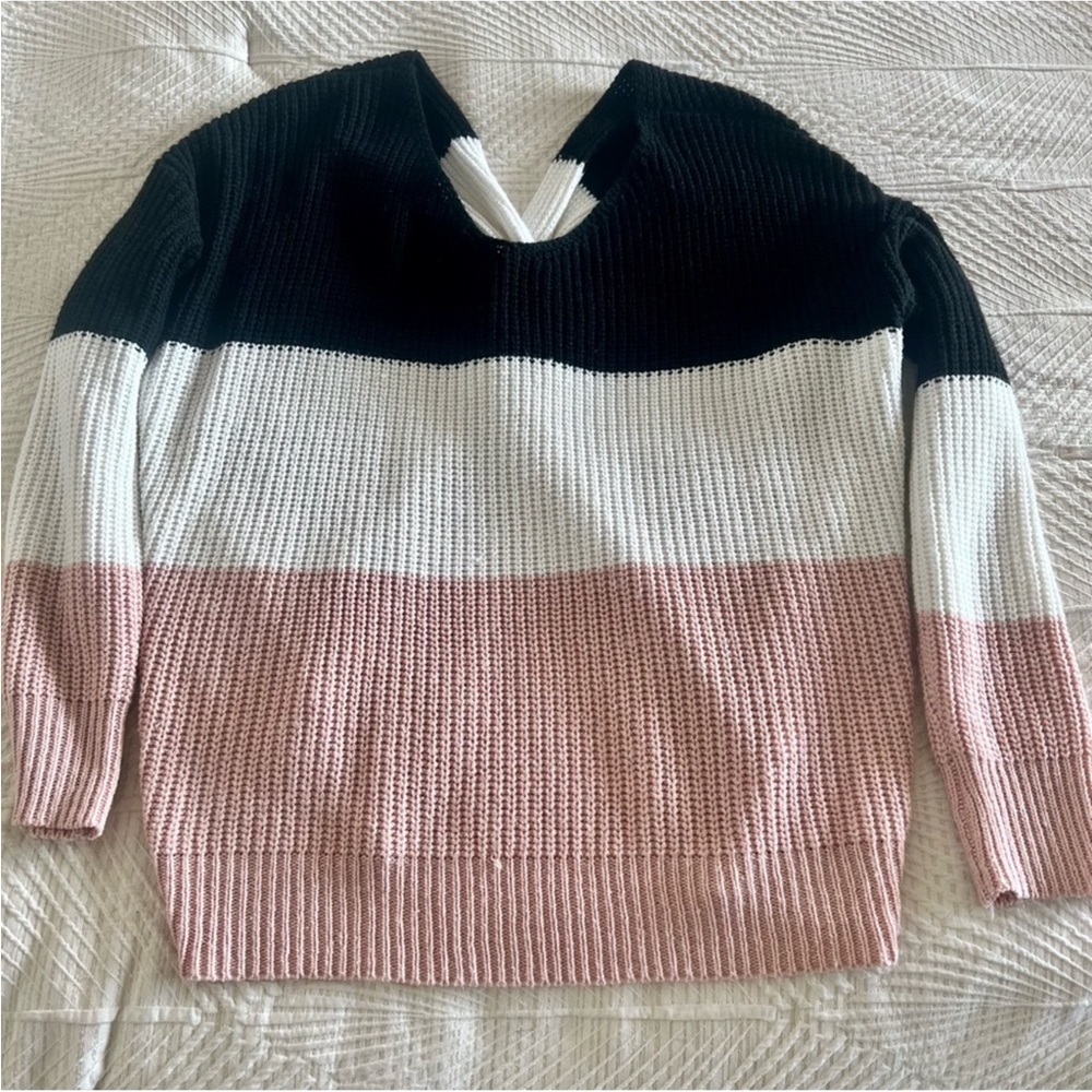 Lulus Open Back Knotted Sweater